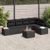 Image de vidaXL - Tuinbank - Set - met - kussen - 6 - pcs - Zwart - poly - rattan