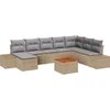 Image de vidaXL - Tuinbank - Set - met - kussen - 9 - pcs - Beige - poly - rattan