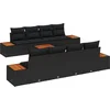 Image de vidaXL - Tuinbank - Set - met - kussen - 9 - pcs - Zwart - Poly - rattan