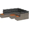Image de vidaXL - Tuinbank - Set - met - kussen - 9 - pcs - Grijs - Poly - rattan