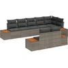 Image de vidaXL - Tuinbank - Set - met - kussen - 8 - pcs - Grijs - Poly - rattan
