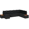 Image de vidaXL - Tuinbank - Set - met - kussen - 8 - pcs - Zwart - Poly - rattan