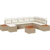 Image de vidaXL - Tuinbank - Set - met - kussen - 9 - pcs - Beige - Poly - rattan