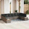 Image de vidaXL - Tuinbank - Set - met - kussen - 10 - pcs - Grijs - Poly - rattan