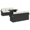 Image de vidaXL - Tuinbank - Set - met - kussen - 7 - pcs - Zwart - poly - rattan