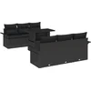 Image de vidaXL - Tuinbank - Set - met - kussen - 7 - pcs - Zwart - poly - rattan