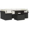 Image de vidaXL - Tuinbank - Set - met - kussen - 7 - pcs - Zwart - Poly - rattan