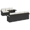 Image de vidaXL - Tuinbank - Set - met - kussen - 8 - pcs - Zwart - poly - rattan