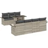 Image de vidaXL - Tuinbank - Set - met - kussen - 8 - pcs - Lichtgrijs - poly - rattan