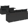 Image de vidaXL - Tuinbank - Set - met - kussen - 6 - pcs - Zwart - poly - rattan