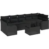 Image de vidaXL - Tuinbank - Set - met - kussen - 8 - pcs - Zwart - poly - rattan
