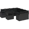 Image de vidaXL - Tuinbank - Set - 9 - st - 8-Aantal - zitplaatsen - Zwart - Polyrattan
