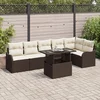 Image de vidaXL - Bankstel - met - kussen - 7 - pcs - Bruin - Poly - rattan