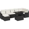 Image de vidaXL - Tuinbank - Set - met - kussen - 8 - pcs - Zwart - Poly - rattan