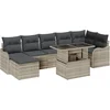 Image de vidaXL - Tuinbank - Set - met - kussen - 8 - pcs - Lichtgrijs - Poly - rattan
