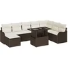 Image de vidaXL - Tuinbank - Set - met - kussen - 9 - pcs - Bruin - Poly - rattan