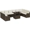 Image de vidaXL - Tuinbank - Set - met - kussen - 11 - pcs - Bruin - Poly - rattan