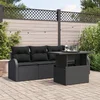 Image de vidaXL - Tuinbank - Set - met - kussen - 5 - pcs - Zwart - Poly - rattan