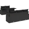 Image de vidaXL - Tuinbank - Set - met - kussen - 6 - pcs - Zwart - poly - rattan