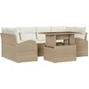 Image de vidaXL - Tuinbank - Set - met - kussen - 7 - pcs - Beige - Poly - rattan