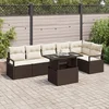 Image de vidaXL - Tuinbank - Set - met - kussen - 7 - pcs - Bruin - Poly - rattan