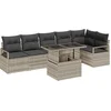 Image de vidaXL - Tuinbank - Set - met - opslag - 7 - pcs - Lichtgrijs - poly - rattan