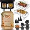 Image de Fentic Airfryer Accessoires - Geschikt voor Dual Airfryers - Voor Ninja Foodi Max Dual Zone AF300EU AF400EU   7.6L tot 9.5L - Met Airfryer Bakpapier (150 stuks)
