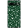 Image de Telefoonhoesje Geschikt voor Google Pixel 7a hoesje - Stippen - Wit - Groen - Siliconen Telefoonhoesje Telefoonhoesje