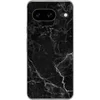 Image de Telefoonhoesje Geschikt voor Google Pixel 8 hoesje - Marmer print - Zwart - Wit - Textuur - Marmer printlook - Siliconen Telefoonhoesje Telefoonhoesje
