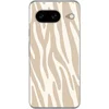 Image de Telefoonhoesje Geschikt voor Google Pixel 8 hoesje - Zebraprint - Beige - Wit - Dierenprint - Siliconen Telefoonhoesje Telefoonhoesje