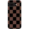 Image de Telefoonhoesje Geschikt voor Google Pixel 9A hoesje - Schaakbord print - Bruin - Zwart - Blokjes - Siliconen Telefoonhoesje Telefoonhoesje