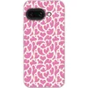 Image de Telefoonhoesje Geschikt voor Google Pixel 9A hoesje - Hartjes - Print - Roze - Wit - Siliconen Telefoonhoesje Telefoonhoesje