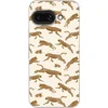 Image de Telefoonhoesje Geschikt voor Google Pixel 9A hoesje - Panters - Dieren - Beige - Bruin - Patroon - Siliconen Telefoonhoesje Telefoonhoesje
