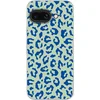 Image de Telefoonhoesje Geschikt voor Google Pixel 9A hoesje - Panterprint - Blauw - Groen - Dierenprint - Siliconen Telefoonhoesje Telefoonhoesje