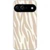 Image de Telefoonhoesje Geschikt voor Google Pixel 9 hoesje - Zebraprint - Beige - Wit - Dierenprint - Siliconen Telefoonhoesje Telefoonhoesje