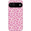 Image de Telefoonhoesje Geschikt voor Google Pixel 9 hoesje - Hartjes - Print - Roze - Wit - Siliconen Telefoonhoesje Telefoonhoesje