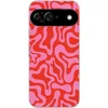 Image de Telefoonhoesje Geschikt voor Google Pixel 9 hoesje - Abstract - Patroon - Rood - Roze - Minimalistisch - Siliconen Telefoonhoesje Telefoonhoesje