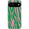 Image de Telefoonhoesje Geschikt voor Google Pixel 9 hoesje - Zebraprint - Roze - Groen - Dierenprint - Kleurrijk - Siliconen Telefoonhoesje Telefoonhoesje