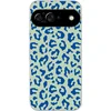 Image de Telefoonhoesje Geschikt voor Google Pixel 9 hoesje - Panterprint - Blauw - Groen - Dierenprint - Siliconen Telefoonhoesje Telefoonhoesje