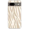 Image de Telefoonhoesje Geschikt voor Google Pixel 8 a hoesje - Zebraprint - Beige - Wit - Dierenprint - Siliconen Telefoonhoesje Telefoonhoesje