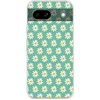Image de Telefoonhoesje Geschikt voor Google Pixel 8 a hoesje - Madeliefjes - Patroon - Groen - Bloemen - Siliconen Telefoonhoesje Telefoonhoesje