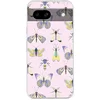 Image de Telefoonhoesje Geschikt voor Google Pixel 8 a hoesje - Insecten - Vlinders - Patroon - Roze - Kleurrijk - Siliconen Telefoonhoesje Telefoonhoesje