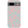 Image de Telefoonhoesje Geschikt voor Google Pixel 8 a hoesje - Abstract - Patroon - Blauw - Roze - Kleurrijk - Siliconen Telefoonhoesje Telefoonhoesje