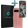 Image de Hoesje Met Screenprotector - Geschikt voor Google Pixel 10 - Luxe Pasjeshouder - Flipcase - Bookcase Portemonee - Flip Case - Kunstleer Book Case - Book Cover - Walletcase - Portemonneehoes - Rosé goud
