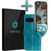Image de Hoesje Met 2x Screenprotector - Geschikt voor Google Pixel 10 - Luxe Pasjeshouder - Flip Case - Bookcase Portemonee - Kunstleer Book Case - Flipcase Hoes - Book Cover - Walletcase - Portemonneehoes - Turquoise