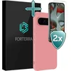 Image de Hoesje Met 2x Screenprotector - Geschikt voor Google Pixel 10 Pro - Sterk & Shockproof - Telefoon Hoes - Back Cover - Siliconen Case - Lichtroze