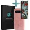 Image de Hoesje Met Screenprotector - Geschikt voor Google Pixel 10 Pro - Luxe Pasjeshouder - Flipcase - Bookcase Portemonee - Flip Case - Kunstleer Book Case - Book Cover - Walletcase - Portemonneehoes - Rosé goud