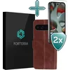 Image de Hoesje Met 2x Screenprotector - Geschikt voor Google Pixel 10 Pro XL - Luxe Pasjeshouder - Flip Case - Bookcase Portemonee - Kunstleer Book Case - Flipcase Hoes - Book Cover - Walletcase - Portemonneehoes - Bruin