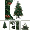 Image de vidaXL Kerstdecoratie - Kunstkerstboom - Kunstkerstboom met scharnieren dennenappels en bessen 150 cm - Kerstboom Kopen - Kerstboom 150cm - Groene Kerstboom