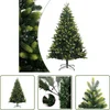 Image de vidaXL Kerstdecoratie - Kunstkerstboom - Kunstkerstboom met scharnieren en standaard 180 cm - Kerstboom 180cm - Groene Kerstboom - Pvc Kerstboom